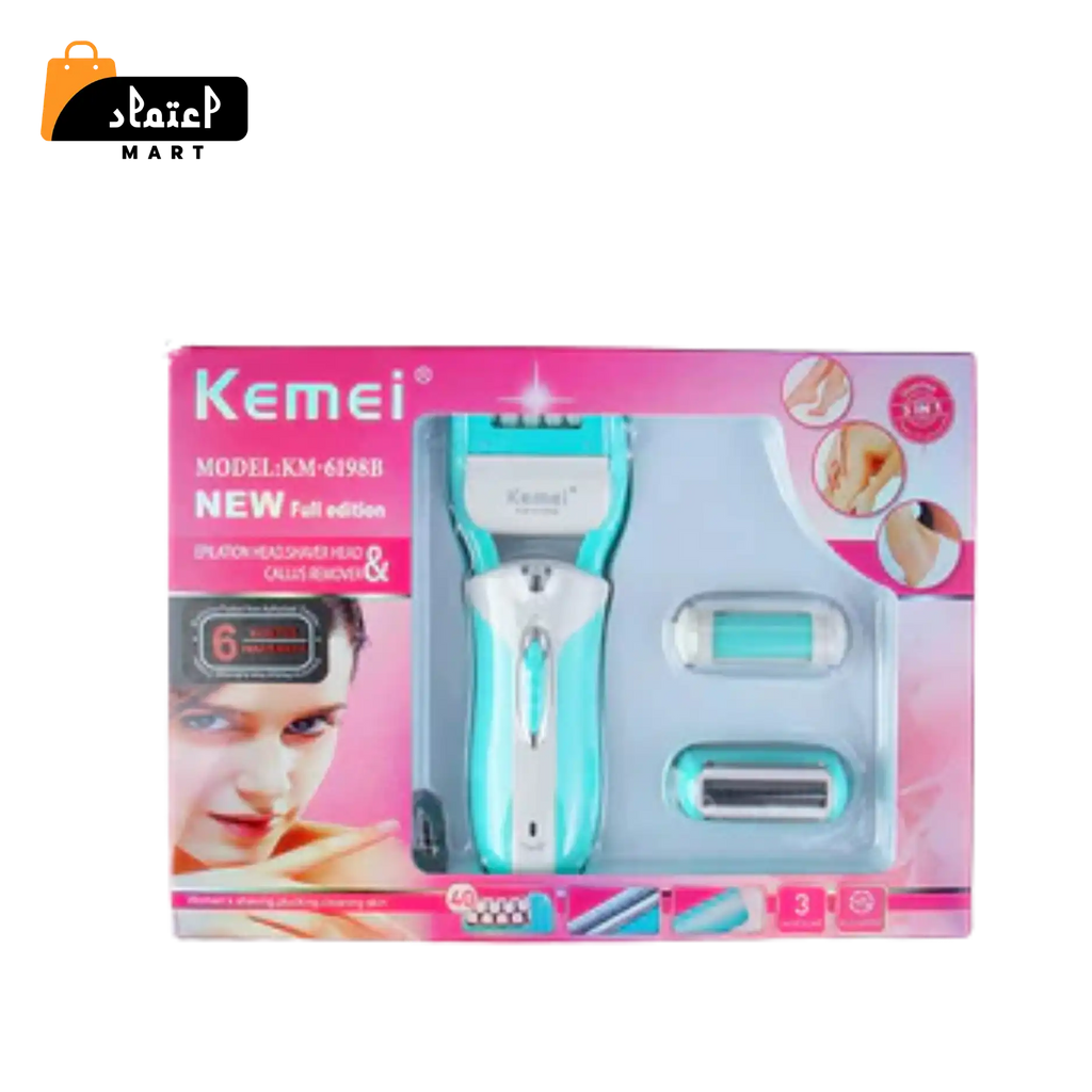 Kemei KM-6198B 3-in-1 Electric Epilator & Shaver for Women