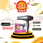 Kemei KM-8219 Hair Dryer with Diffuser & Ionic Technology