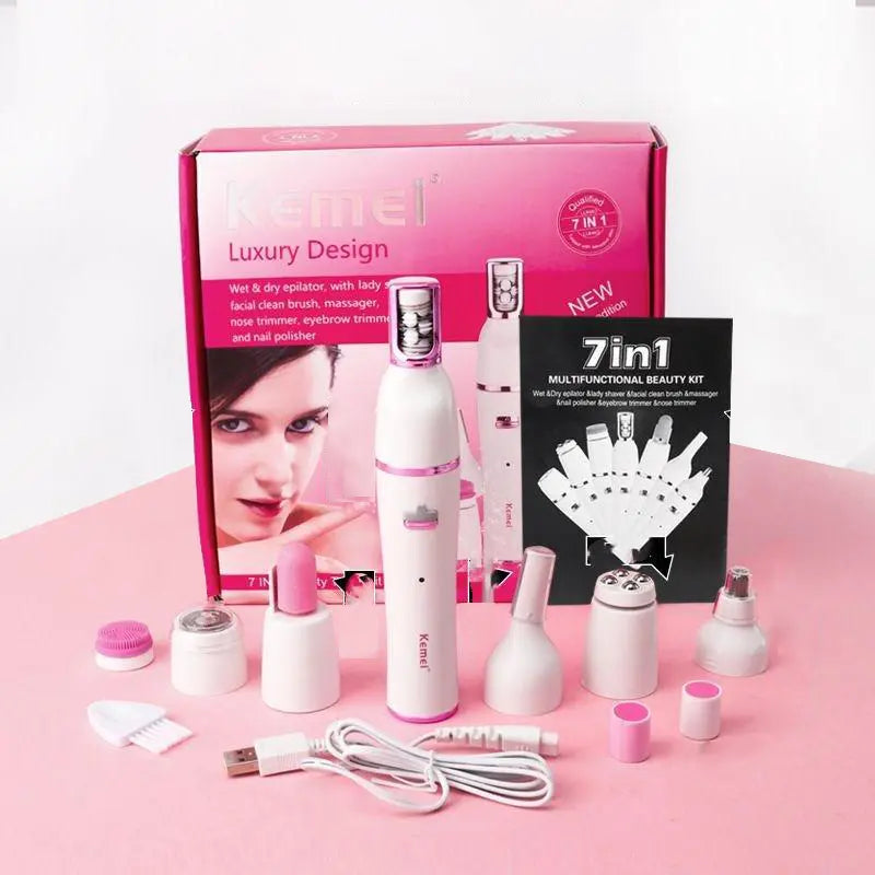 Kemei KM-2189 7-in-1 Electric Lady Shaver Epilator Kit