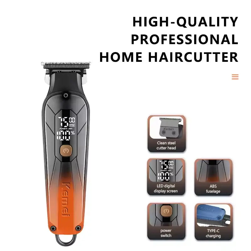 Kemei KM-1741 Cordless Hair Trimmer for Men & Barbers