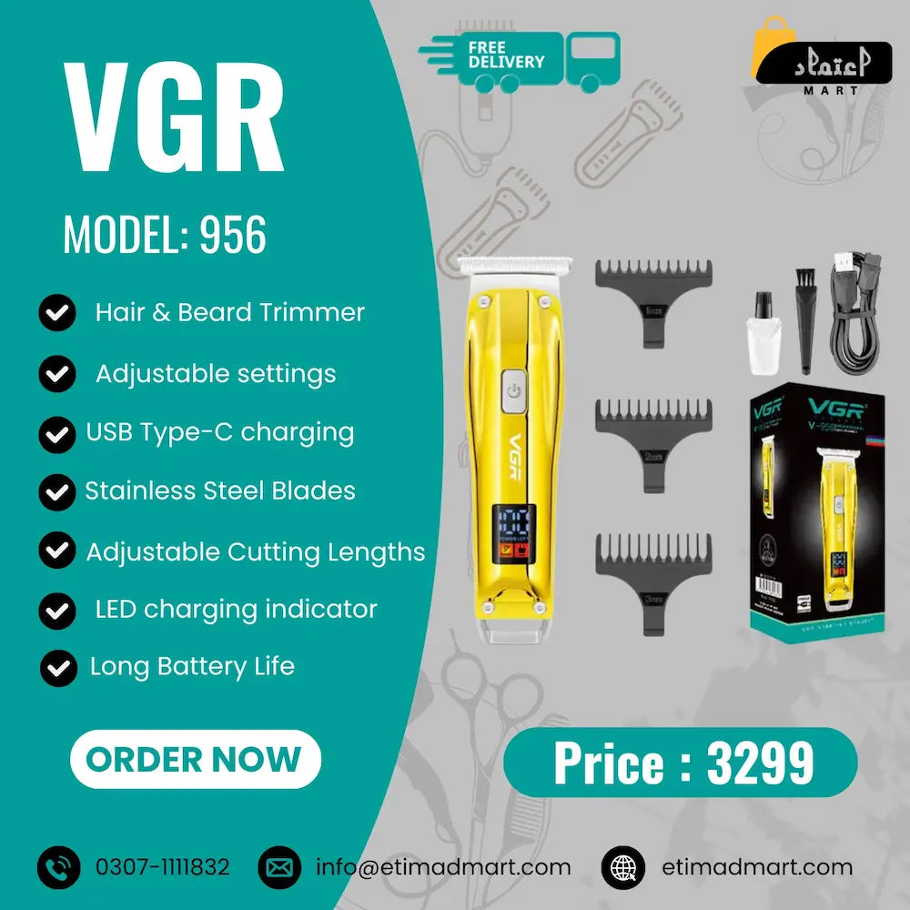 VGR-956 Hair Trimmer for Men: Powerfull Grooming Solution
