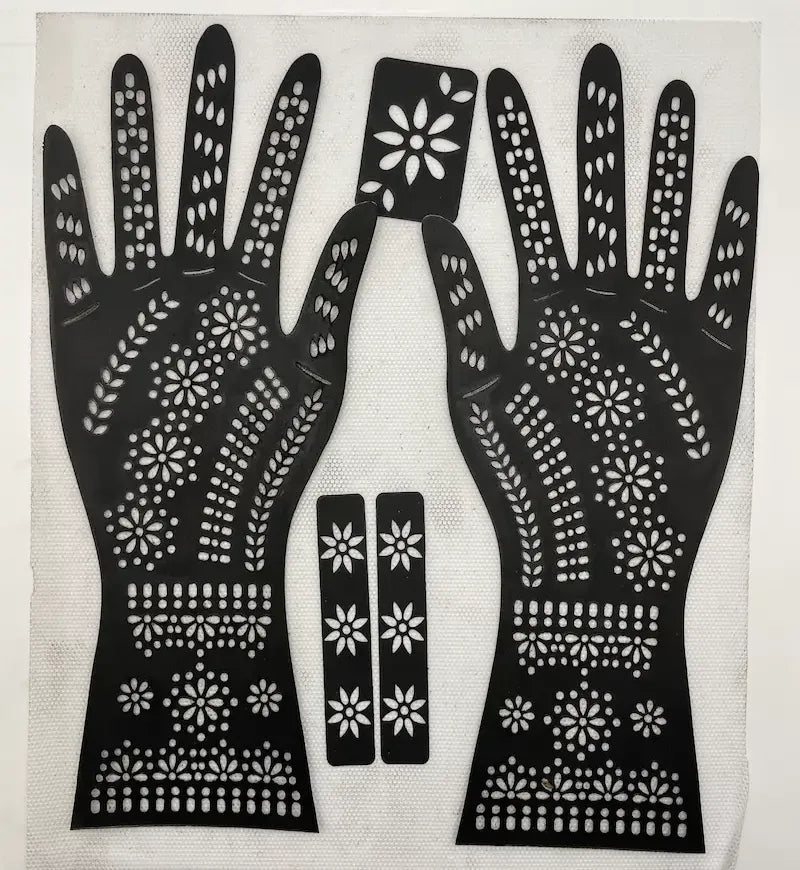 Reusable Full Hand Henna Stencil Stickers – Arabic Bridal Mehndi Design