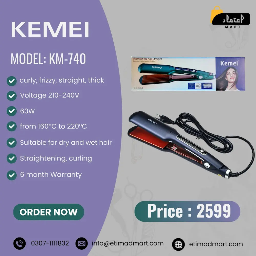 Kemei KM-740 Hair Straightener in Pakistan