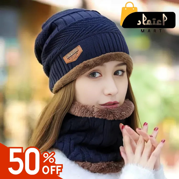 Beanie Cap & Neck Warmer for Men & Women