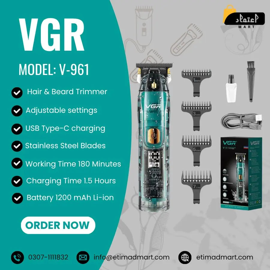 VGR V-961 Premium Cordless Hair Trimmer for Men
