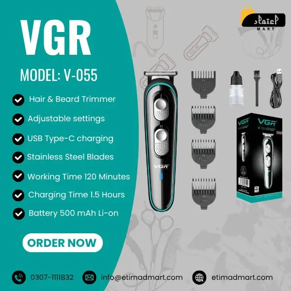 VGR V-055 Professional Hair & Beard Trimmer for Men