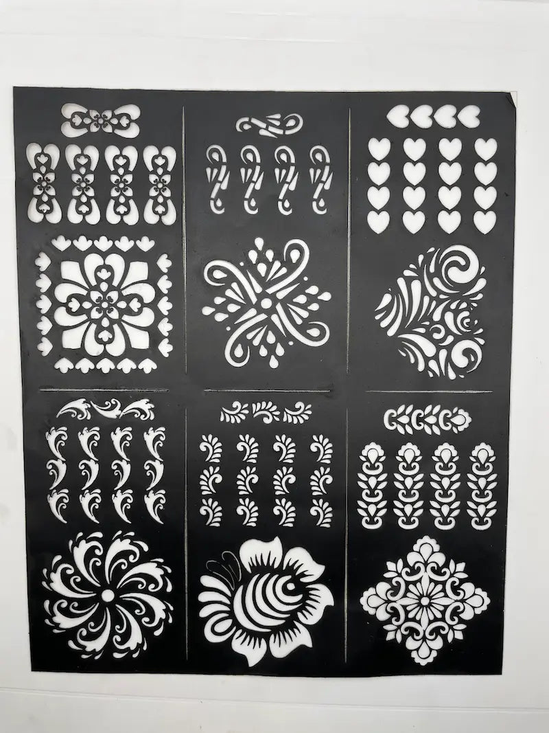 Arabic Tikki Reusable Henna Finger & Body Art Stencils