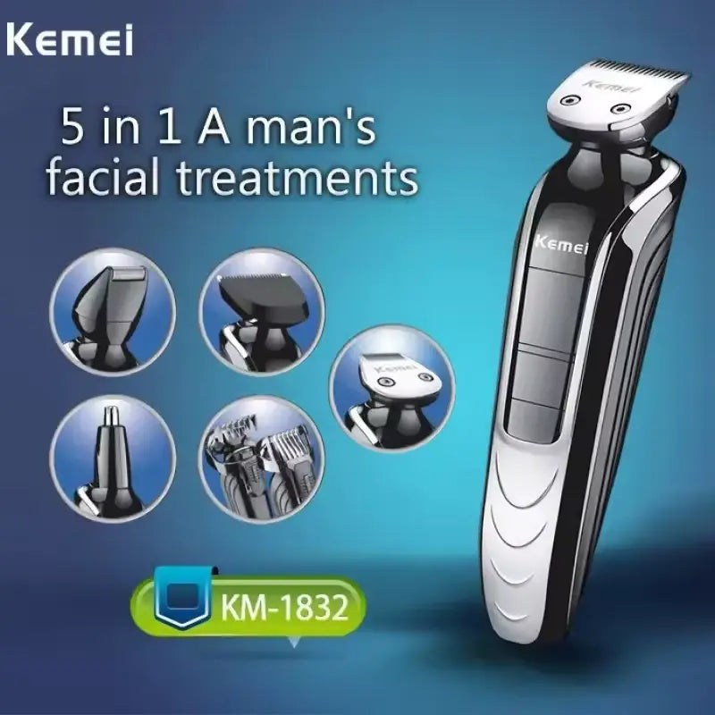 Kemei KM-1832 5-in-1 Full Care Grooming Kit for Men