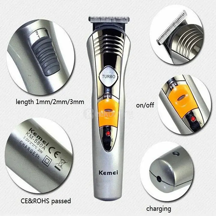 Kemei KM-580 7-in-1 Multi-Purpose Grooming Kit for Men