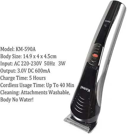 Kemei KM-590A 7-in-1 – Hair Clipper & Beard Trimmer Set