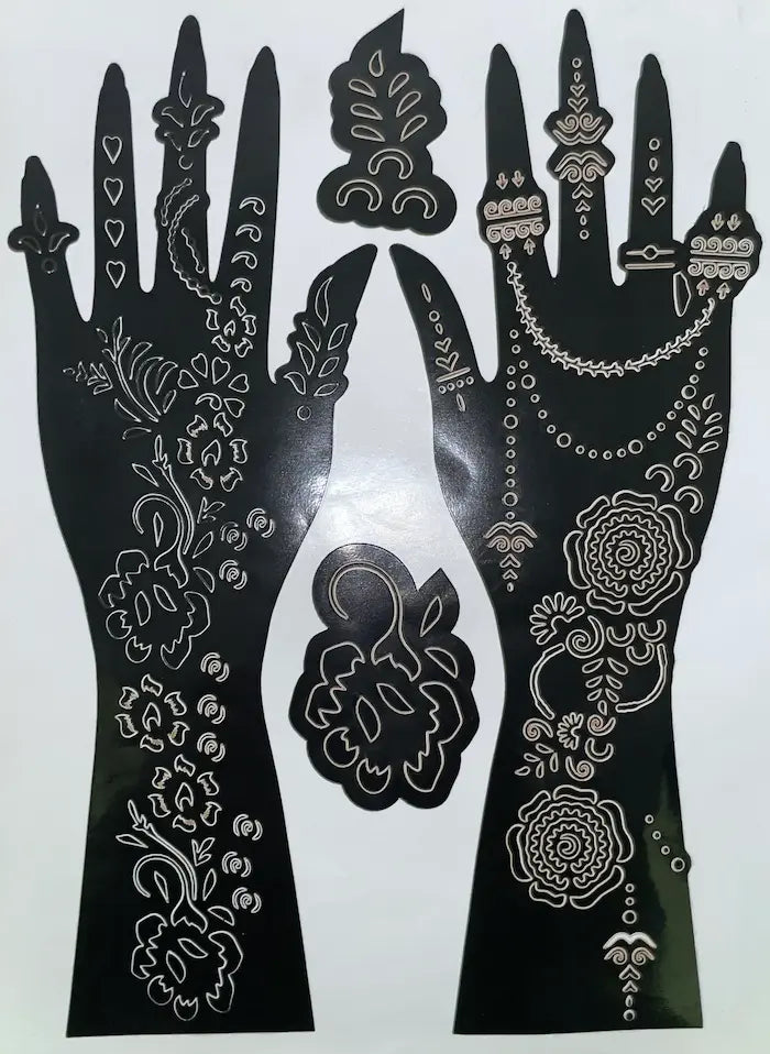 Elegant Bridal Arabic Henna Stencil Design for Weddings