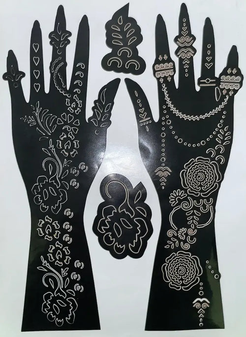 Elegant Bridal Arabic Henna Stencil Design for Weddings
