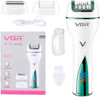 VGR V‑732 3‑in‑1 Epilator, Facial, Body & Bikini Trimmer