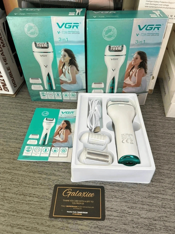 VGR V-728 3-in-1 Epilator Shaver for Women