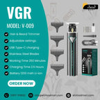 VGR  V-009 Hair Trimmer – Men’s Cordless Grooming Tool