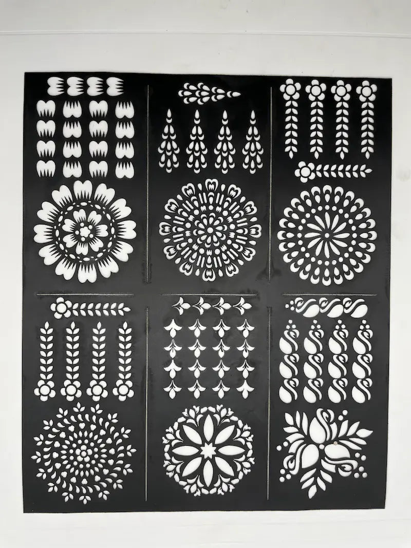 Arabic Tikki Reusable Henna Finger & Body Art Stencils
