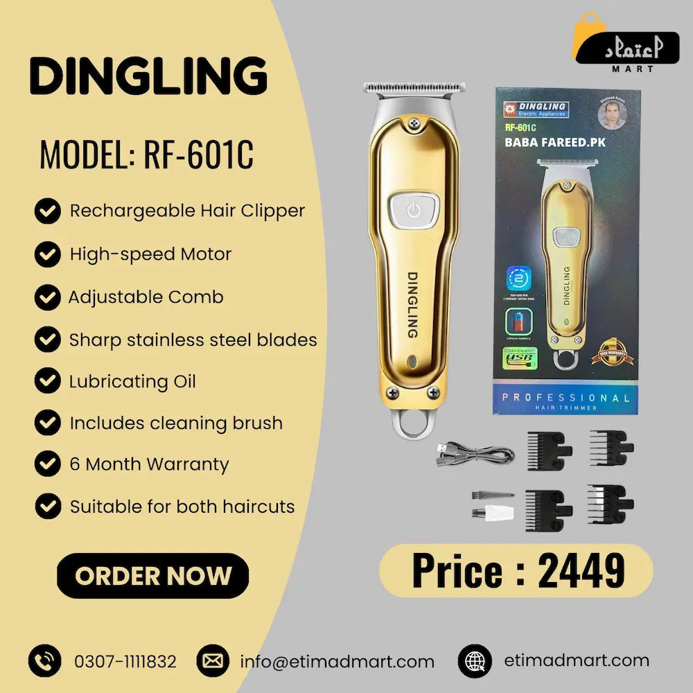 Dingling 601C Professional Hair Clipper & Beard Trimmer