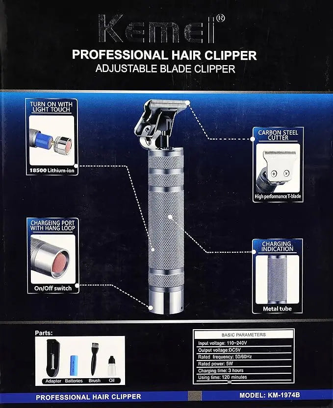 Kemei KM-1974B Hair Clipper – Beard & Hair Trimmer for Men