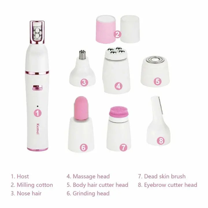 Kemei KM-2189 7-in-1 Electric Lady Shaver Epilator Kit