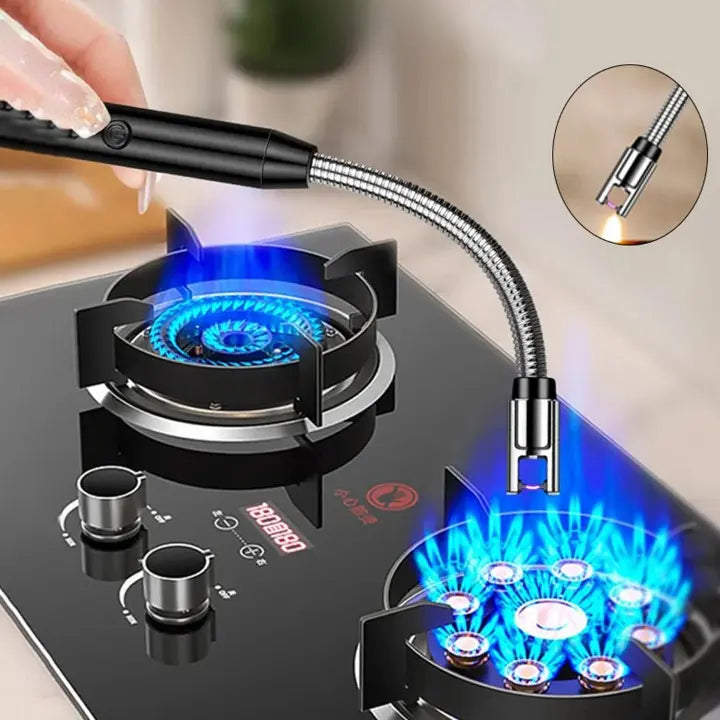 USB 360° Flexible Arc Lighter with LED Display – Windproof