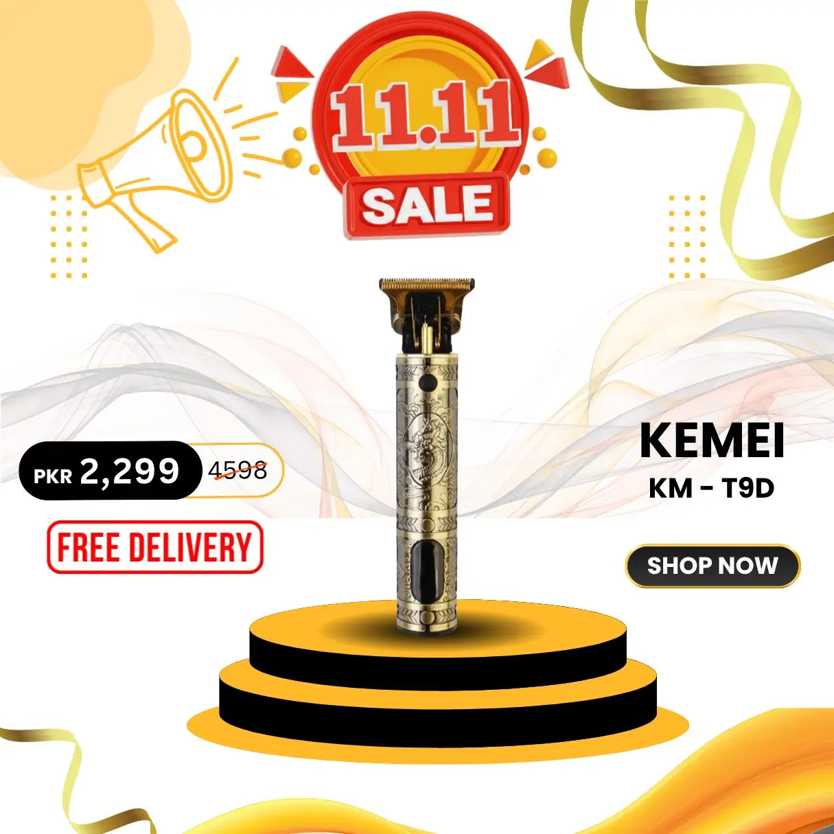 Kemei KM-T9D Professional Hair Clipper & Trimme for Men