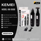 Kemei KM-9688 2-in-1 Rechargeable Hair & Nose Trimmer for Men & Women