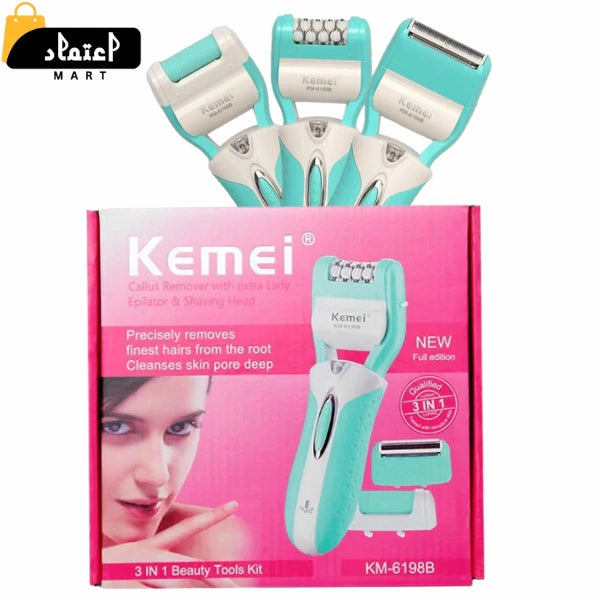 Kemei KM-6198B 3-in-1 Electric Epilator & Shaver for Women