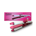 Kemei KM-1291 3-in-1 Hair Straightener, Curler & Crimper