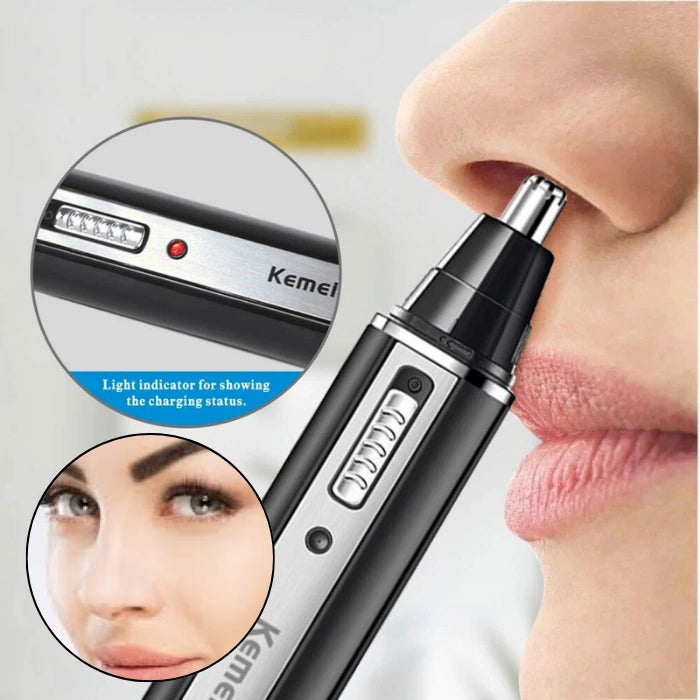 Kemei KM-9688 2-in-1 Rechargeable Hair & Nose Trimmer for Men & Women