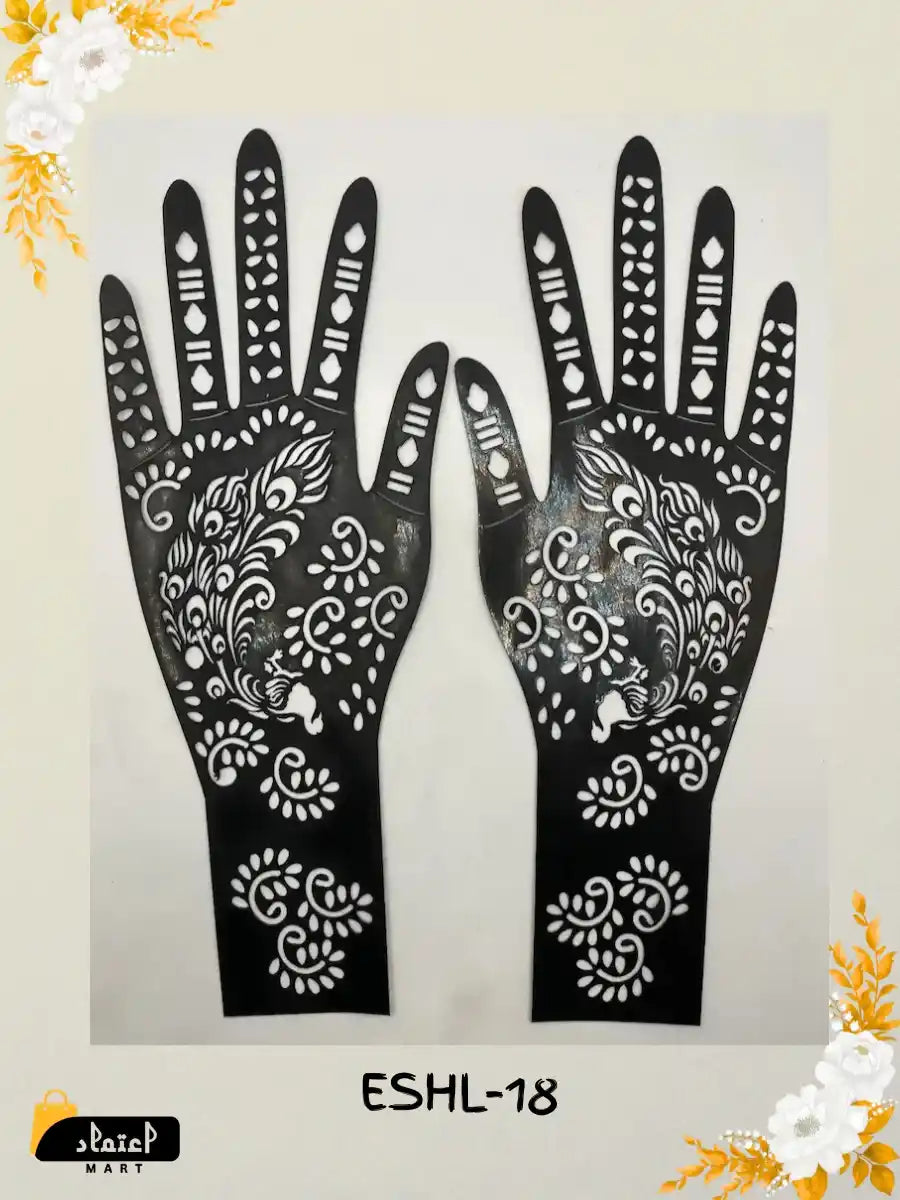 Reusable Full Hand Henna Stencil Stickers – Arabic Bridal Mehndi Design