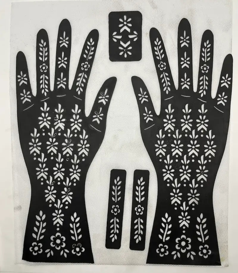 Reusable Full Hand Henna Stencil Stickers – Arabic Bridal Mehndi Design