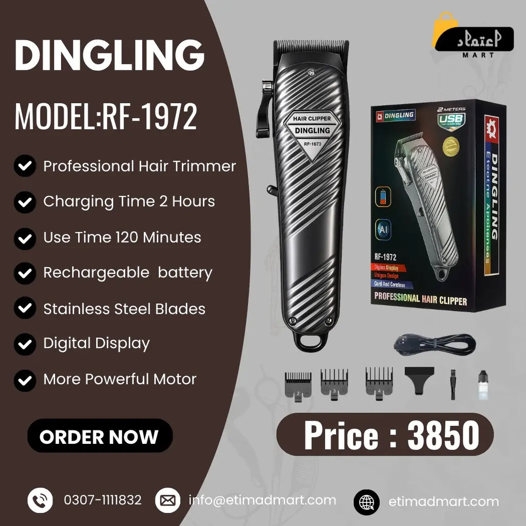 Dingling RF-1972 Cordless Hair Clipper in Pakistan
