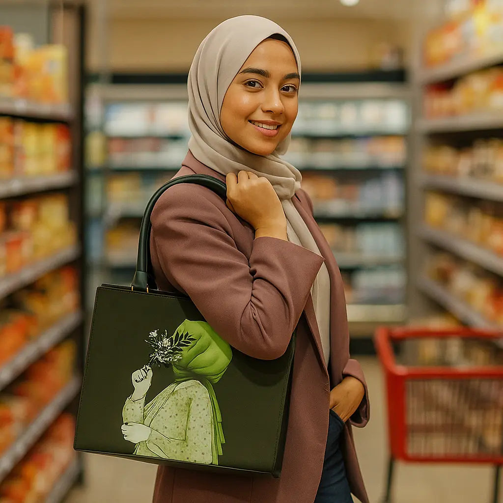 Hijab Girl Canvas Tote Bag – Multiple Colors Available