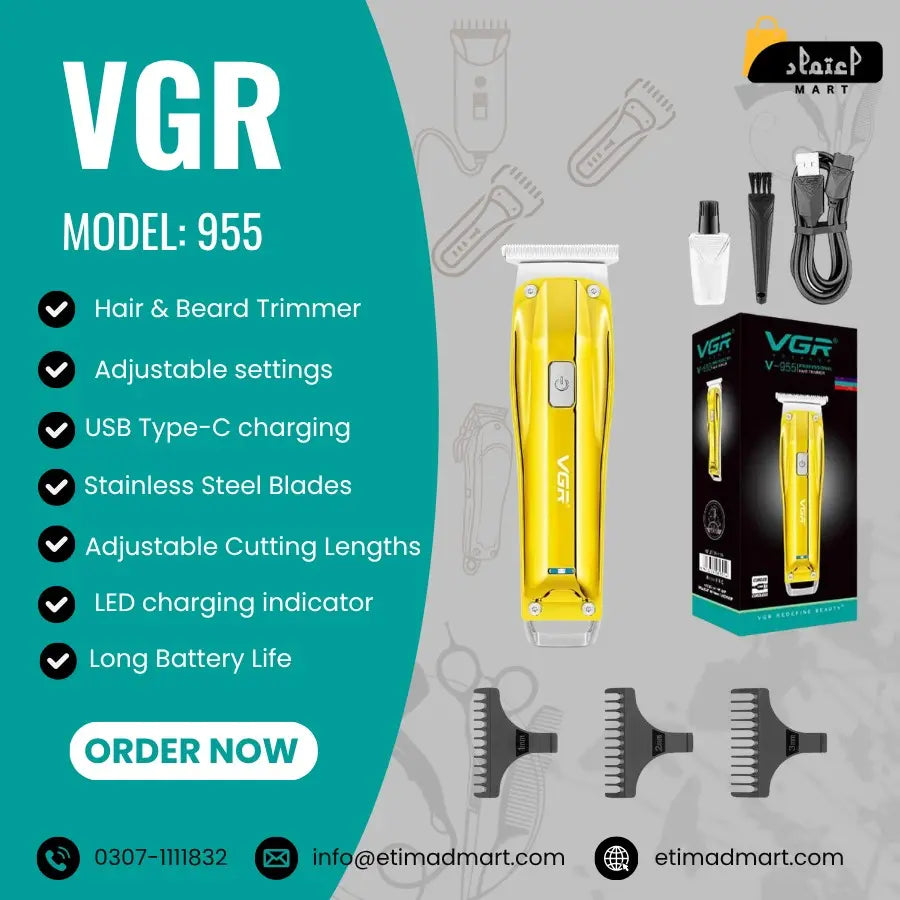 VGR V-955 Rechargeable Hair & Beard Trimmer for Men