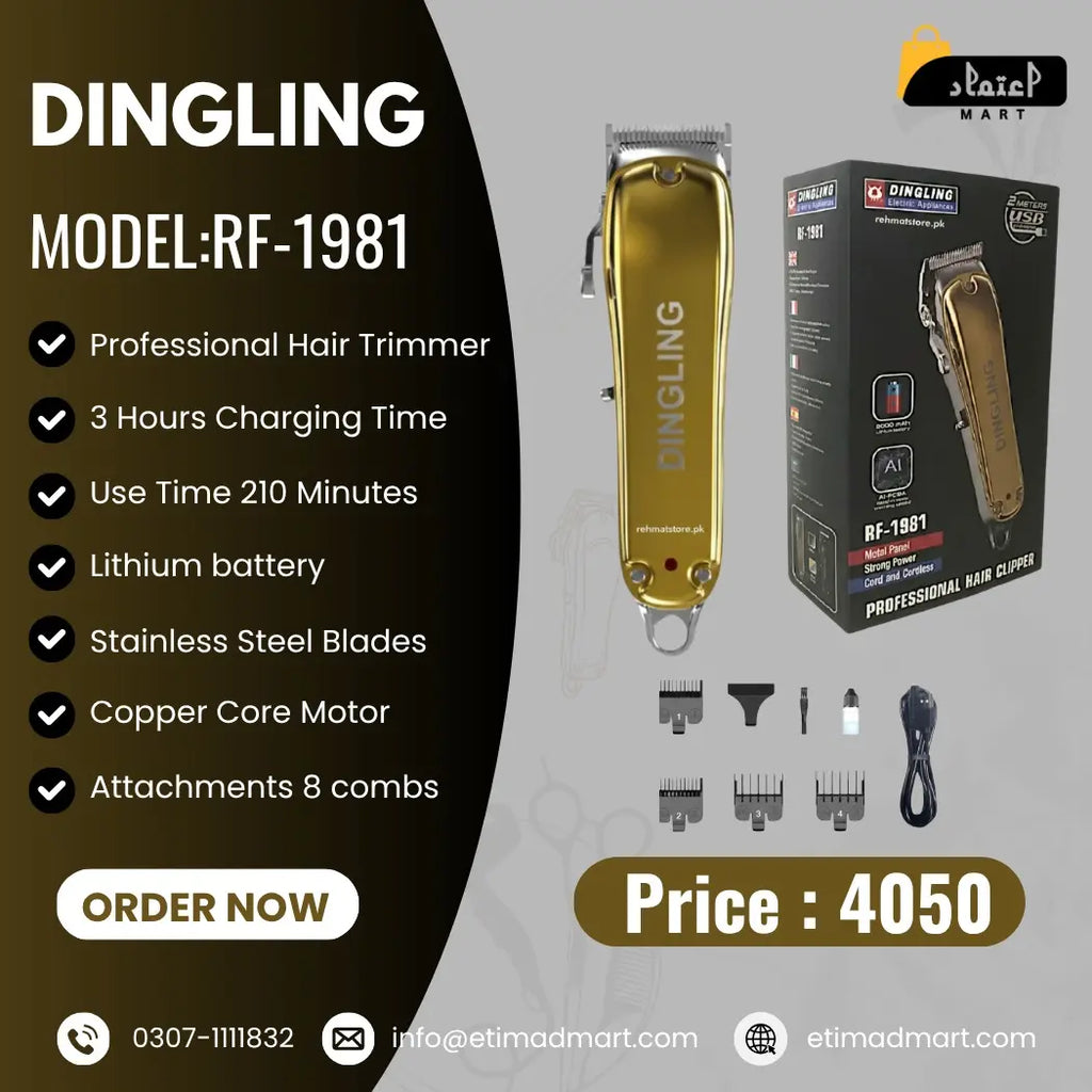 Imported Dingling 1981 Professional Cordless Hair Clipper