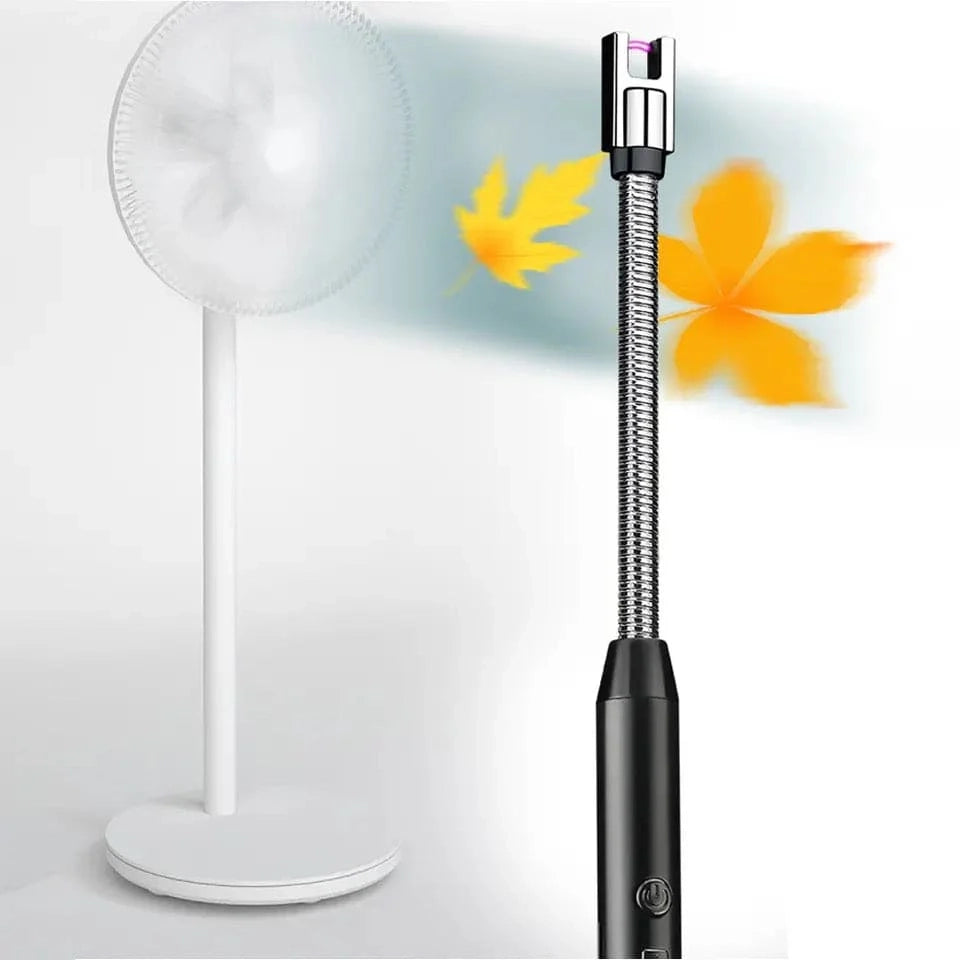 USB 360° Flexible Arc Lighter with LED Display – Windproof