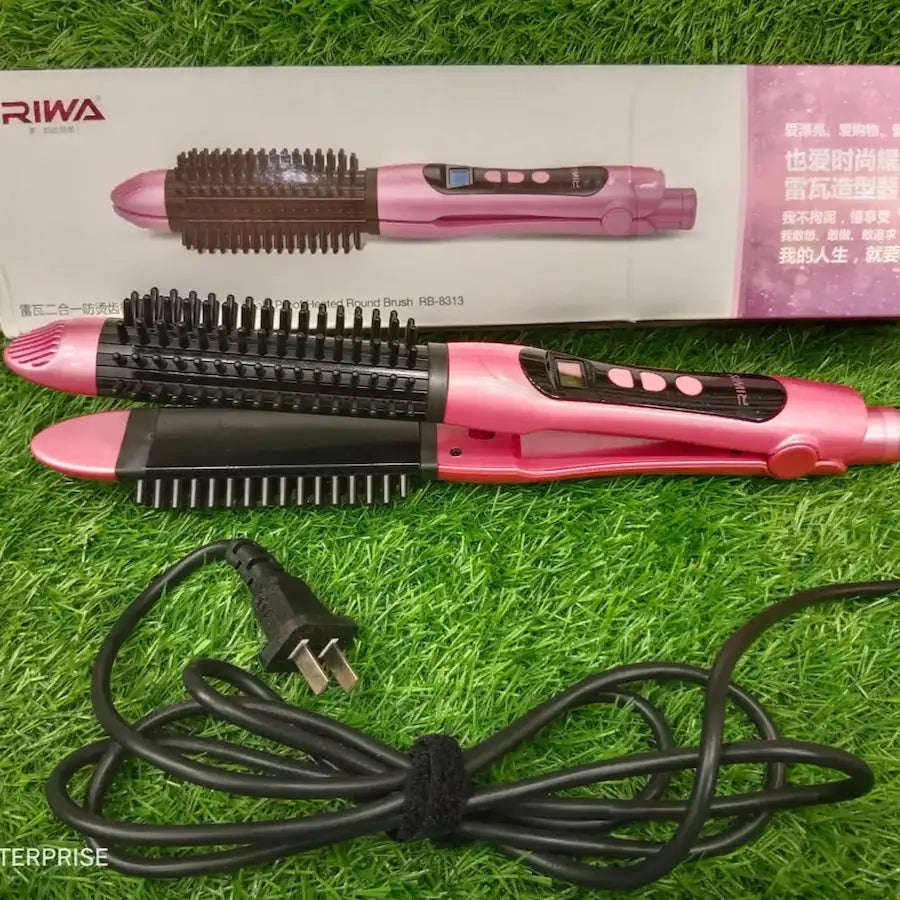 Riwa 8313 2-in-1 Brush Roller & Hair Straightener