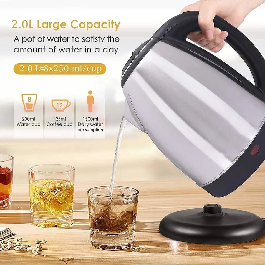 NM National Electric Kettle – 2L Quick-Boil Stainless Steel Jug