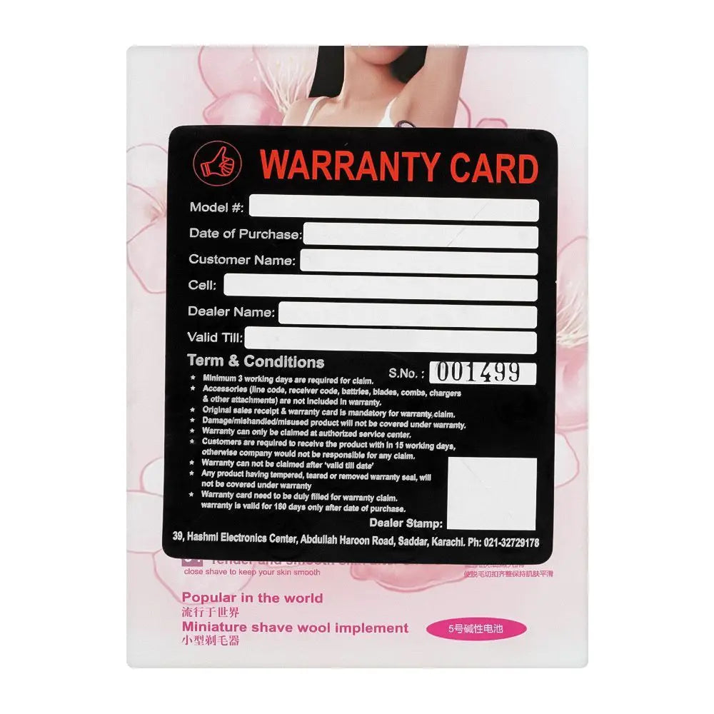 Kemei KM-1012 – Portable Pink Ladies Body & Facial Hair Remover