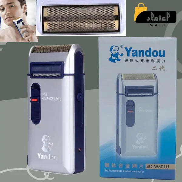 Yandou Electric Shaver : Rechargeable Silver Razor for Men
