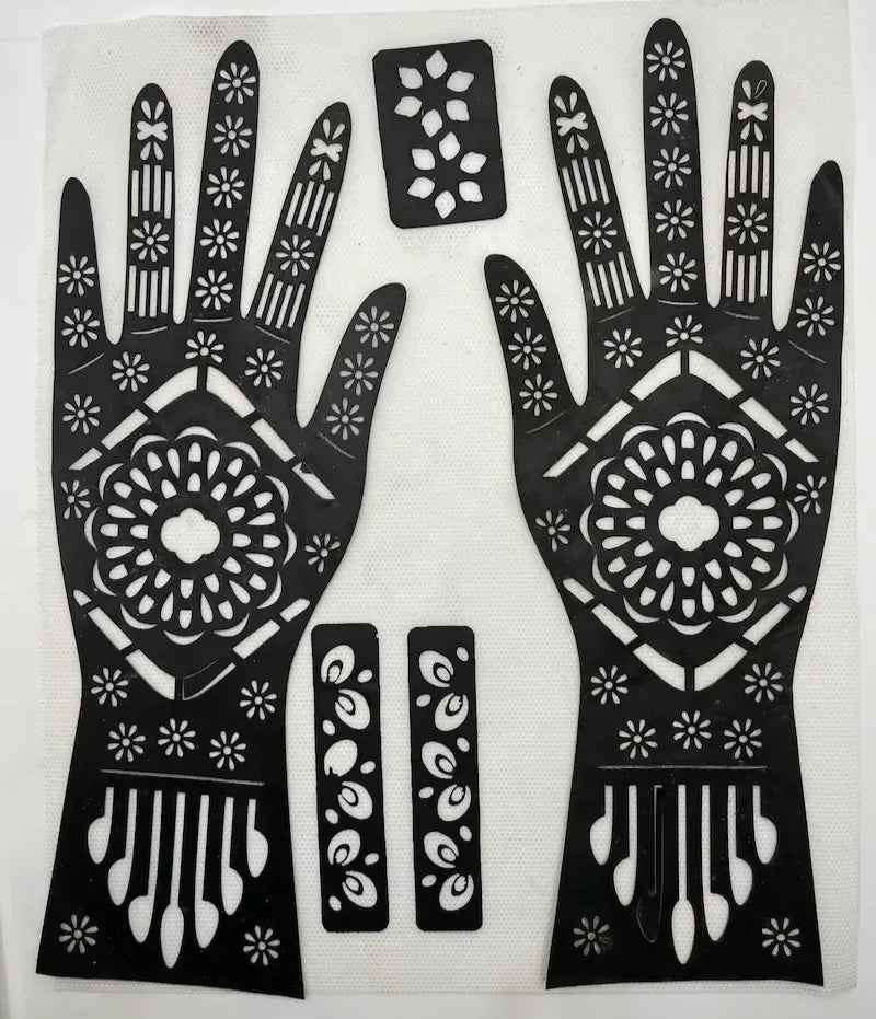 Reusable Full Hand Henna Stencil Stickers – Arabic Bridal Mehndi Design