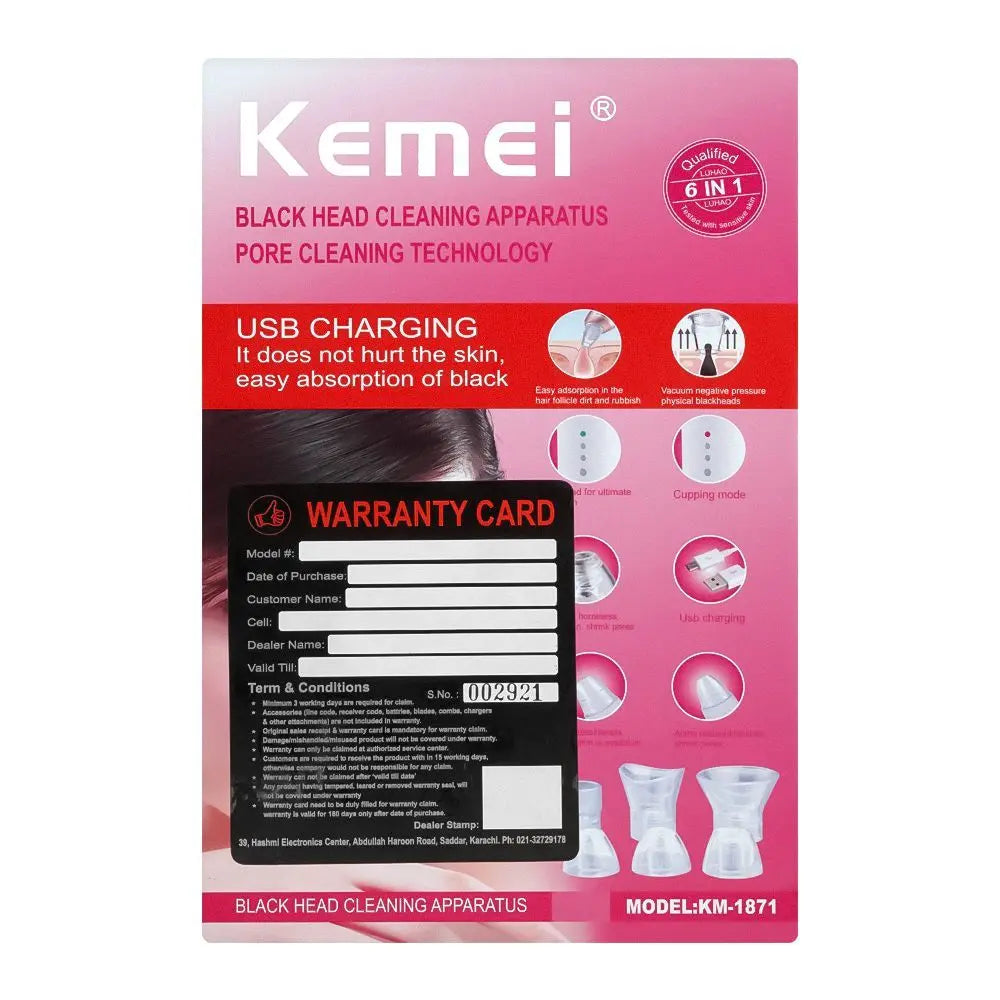 Kemei KM-1871 7-in-1 Facial Blackhead Vacuum & Pore Cleaner
