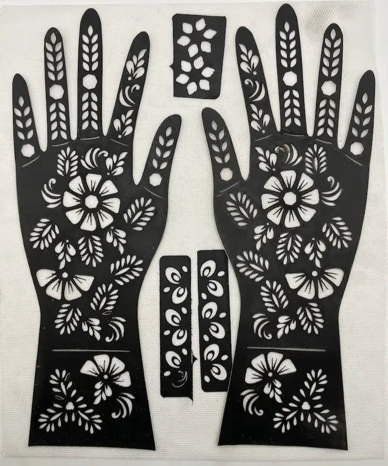 Reusable Full Hand Henna Stencil Stickers – Arabic Bridal Mehndi Design