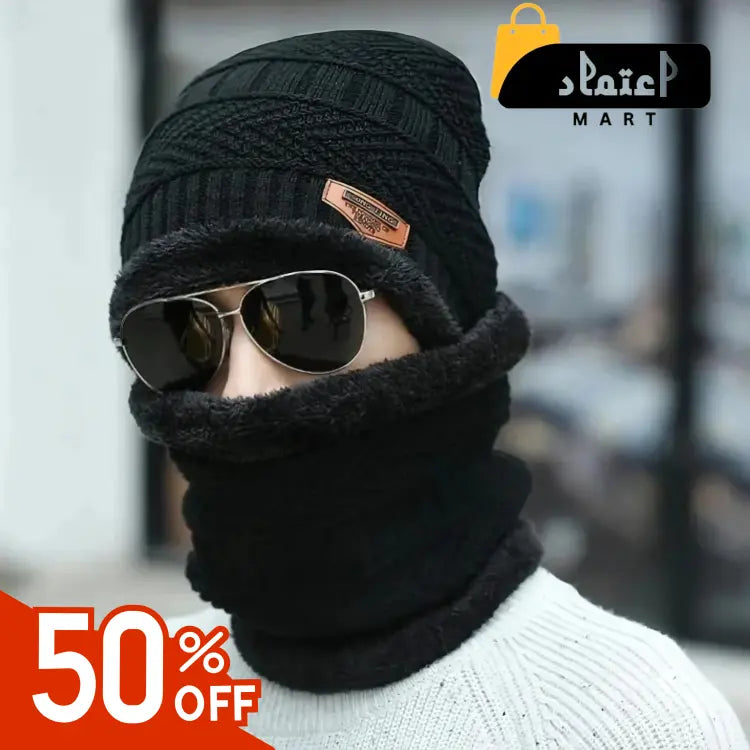 Beanie Cap & Neck Warmer for Men & Women