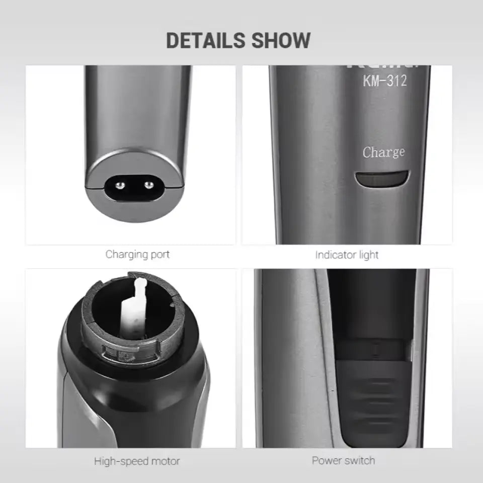Kemei KM-312 3-in-1 Nose, Ear & Eyebrow Hair Trimmer