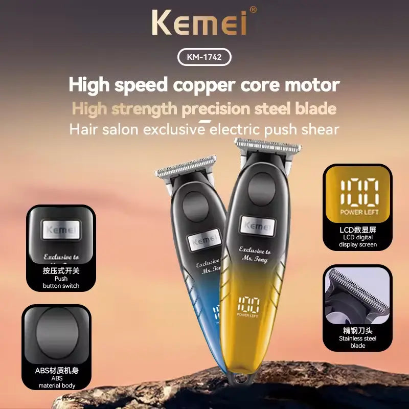 Kemei KM-1742 Hair Trimmer – Men’s Grooming & Beard Clipper