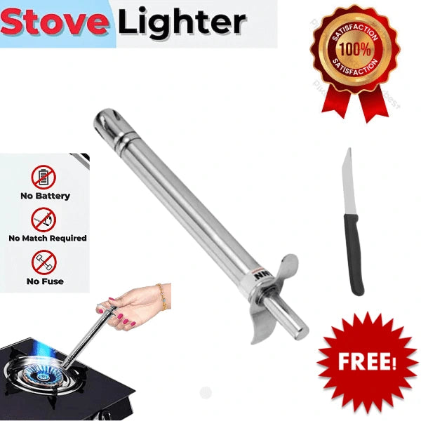 Pack of 2 Premium Stove Lighters with Free Kitchen Knives