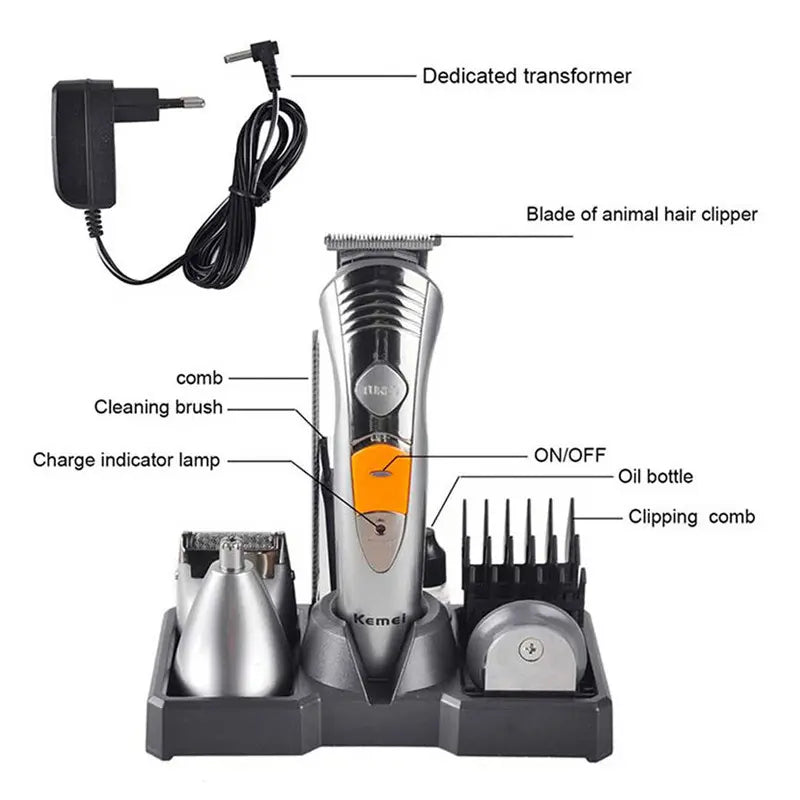 Kemei KM-580 7-in-1 Multi-Purpose Grooming Kit for Men