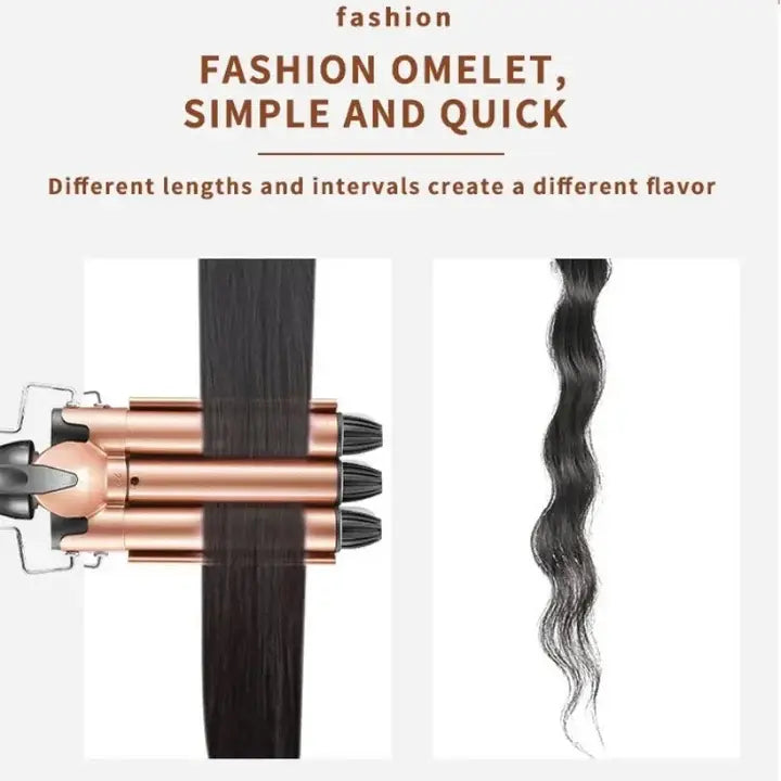 Kemei KM-1010 Foldable Triple Barrel Hair Curler
