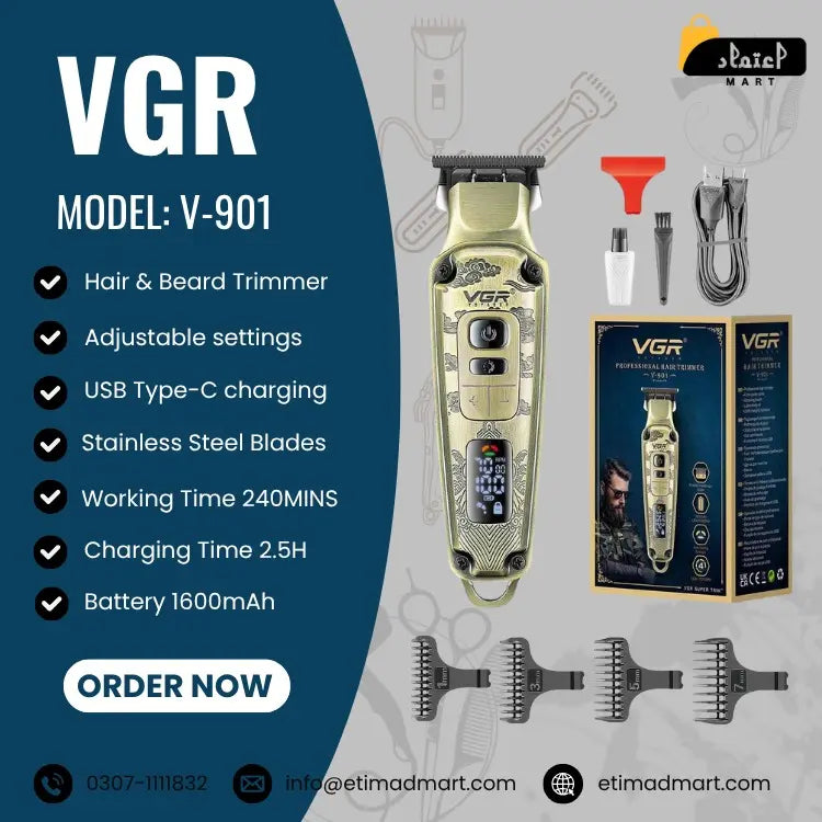 VGR V-901 Professional Cordless Hair Trimmer for Men